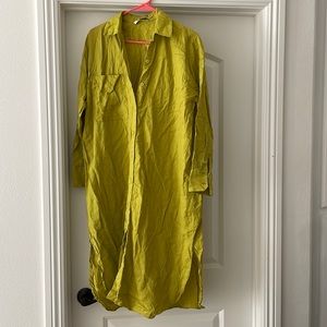 Zara linen button front maxi cover up